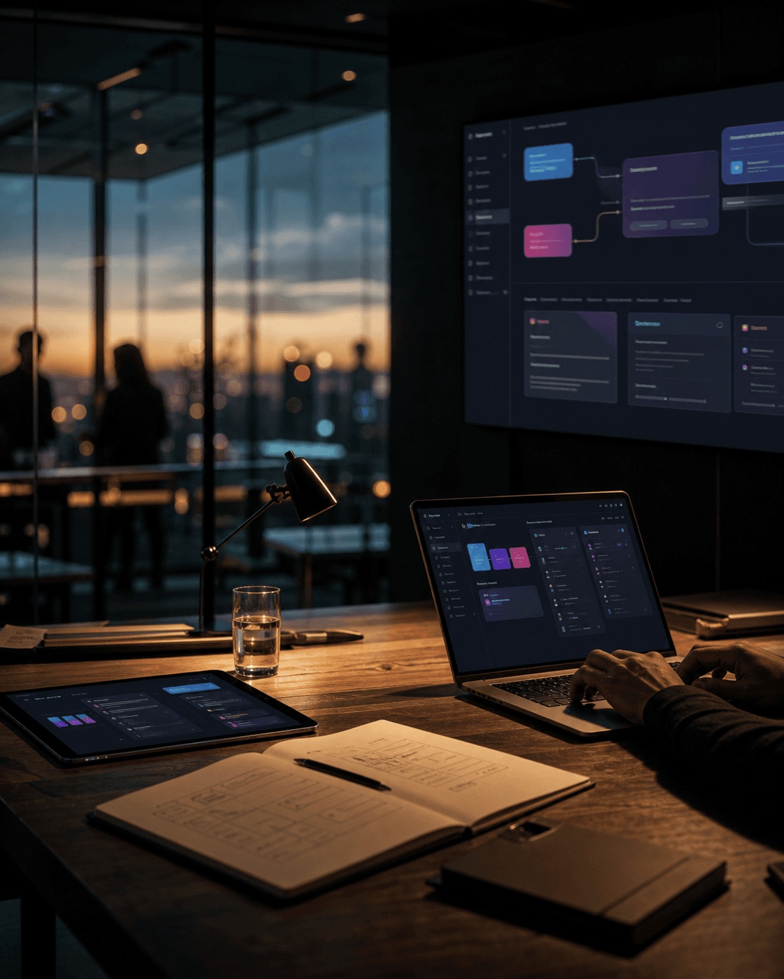 Modernes digitales Produktstudio mit Software- und Automatisierungsarbeitsplatz